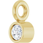 14K Yellow Gold .015 CT Lab-Grown Diamond Bezel-Set Dangle