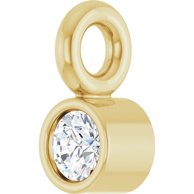 14K Yellow Gold .015 CT Lab-Grown Diamond Bezel-Set Dangle