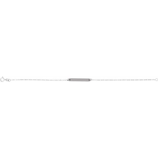 Sterling Silver Engravable Bar 7" Bracelet