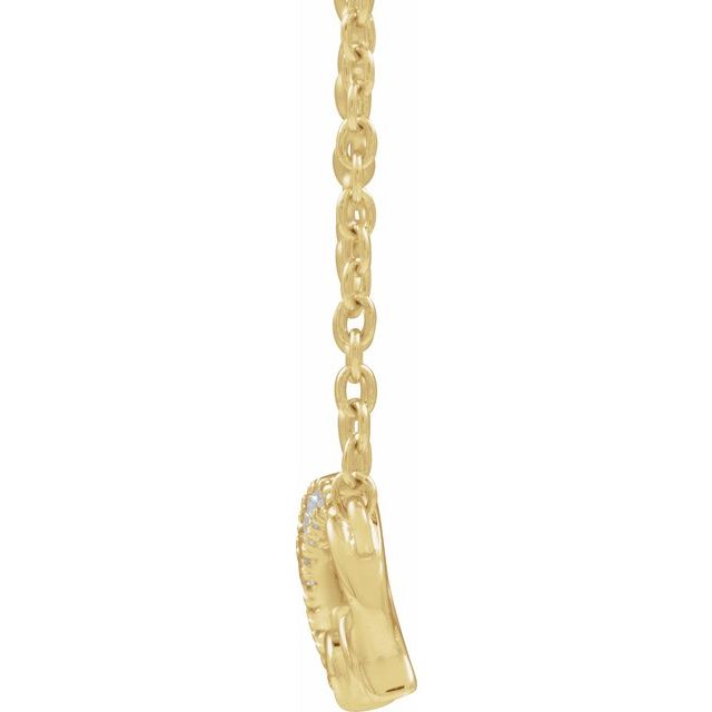 14K Yellow Gold .08 CTW Natural Diamond Infinity-Inspired Mom 18" Necklace