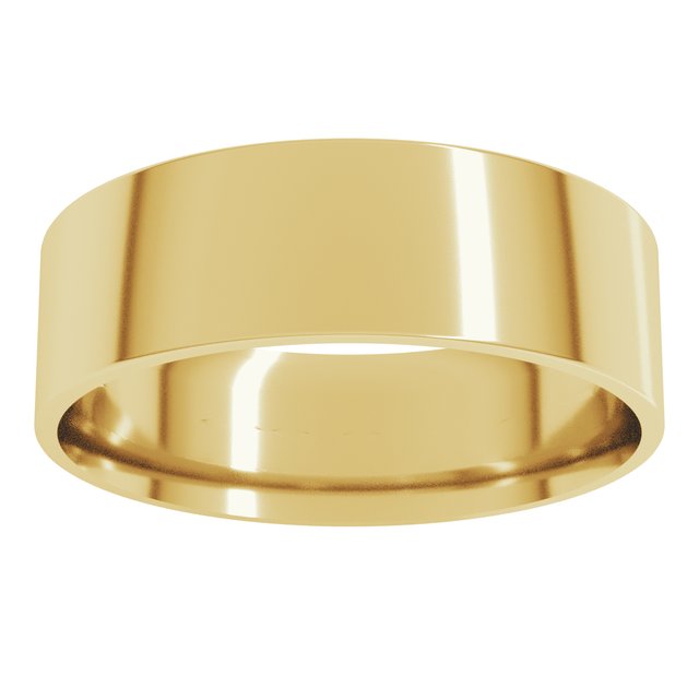 14K Yellow Gold 6 mm Ultra-Lightweight Comfort-Fit Flat Band Size 9