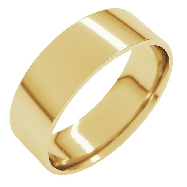 14K Yellow Gold 6 mm Ultra-Lightweight Comfort-Fit Flat Band Size 9