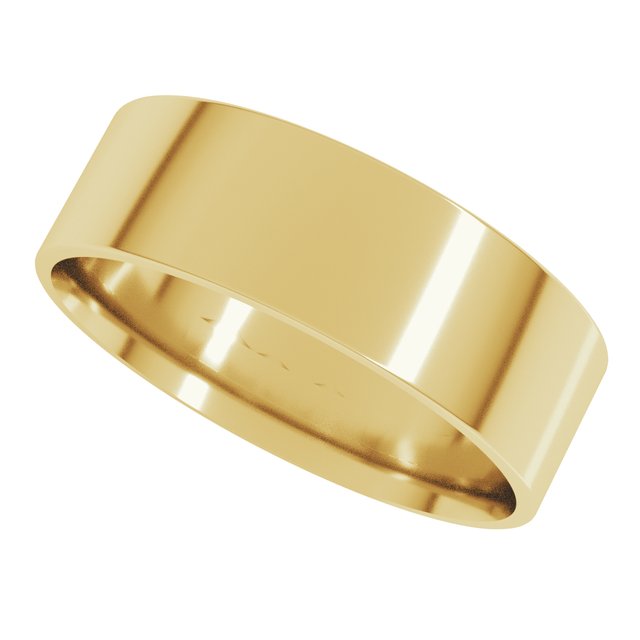 14K Yellow Gold 6 mm Ultra-Lightweight Comfort-Fit Flat Band Size 9