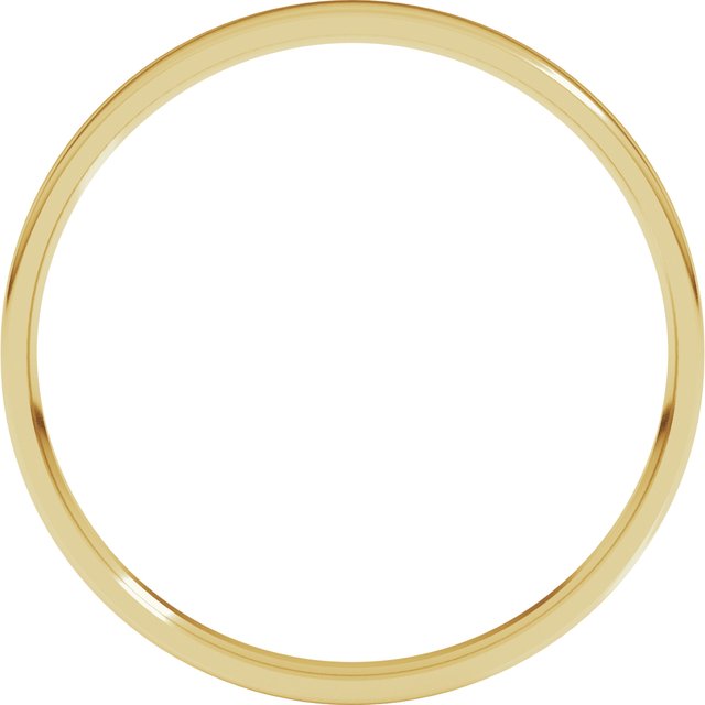 10K Yellow Gold 2 mm Ultra-Lightweight Comfort-Fit Flat Band Size 5.5