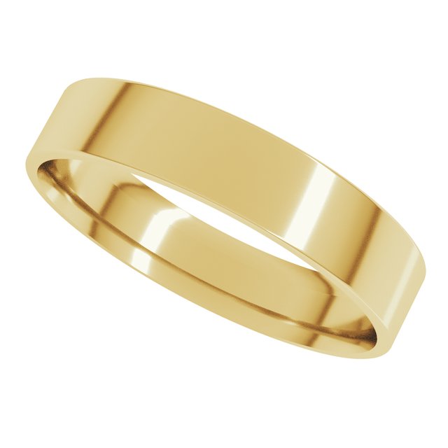 14K Yellow Gold 4 mm Ultra-Lightweight Comfort-Fit Flat Band Size 6.5