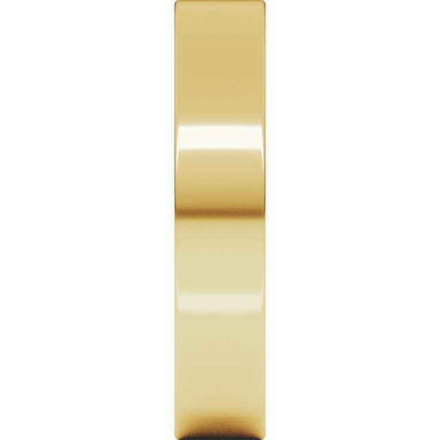 14K Yellow Gold 4 mm Ultra-Lightweight Comfort-Fit Flat Band Size 6.5
