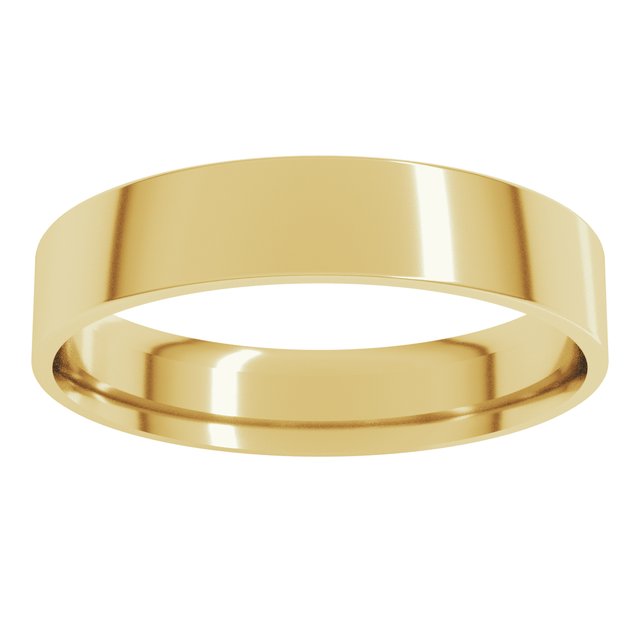 14K Yellow Gold 4 mm Ultra-Lightweight Comfort-Fit Flat Band Size 6.5