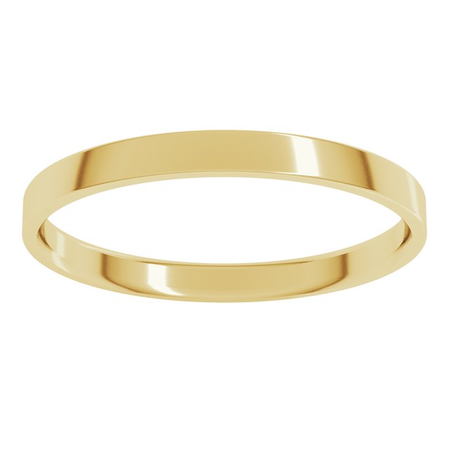 10K Yellow Gold 2 mm Ultra-Lightweight Comfort-Fit Flat Band Size 5.5