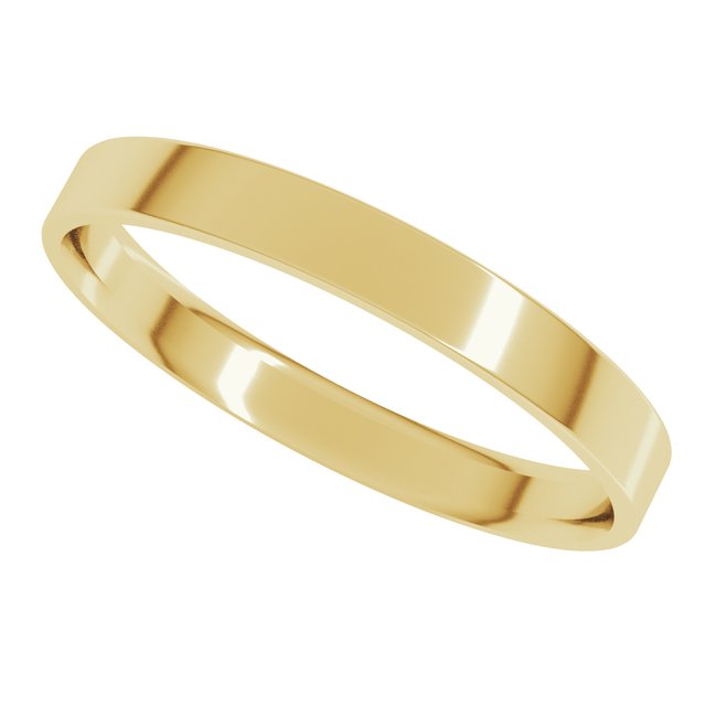 10K Yellow Gold 2.5 mm Ultra-Lightweight Comfort-Fit Flat Band Size 5