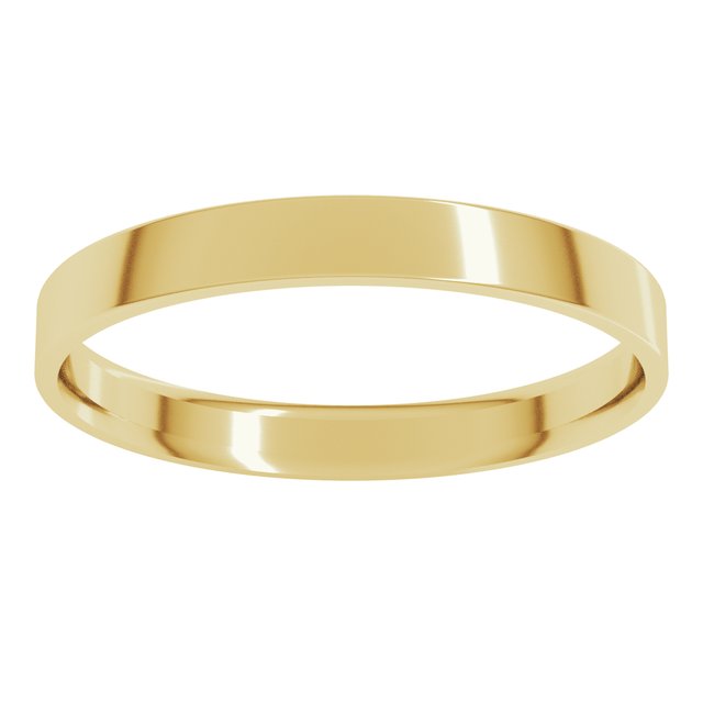 10K Yellow Gold 2.5 mm Ultra-Lightweight Comfort-Fit Flat Band Size 5