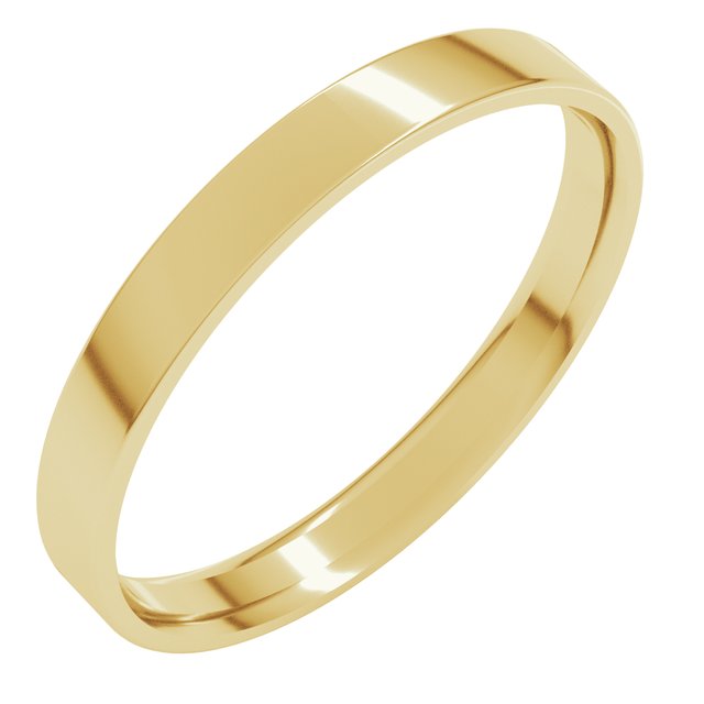10K Yellow Gold 2.5 mm Ultra-Lightweight Comfort-Fit Flat Band Size 5