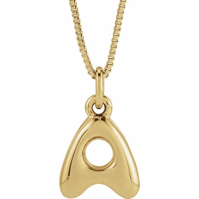 14K Yellow Gold Vermeil Bubble Initial A 18" Necklace