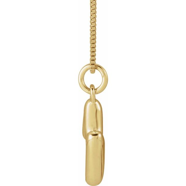 14K Yellow Gold Bubble Initial M 18" Necklace