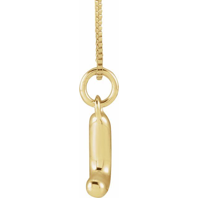 14K Yellow Gold Vermeil Bubble Initial L 18" Necklace