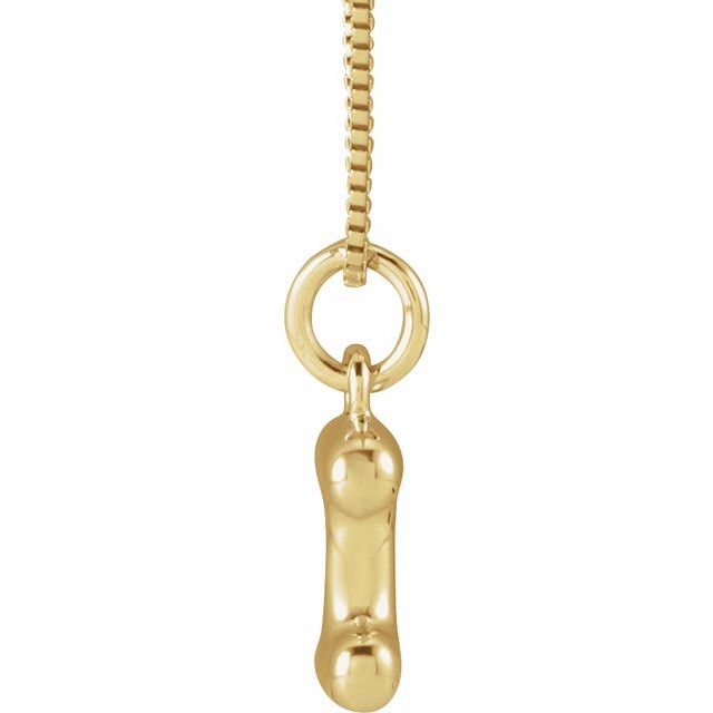 14K Yellow Gold Vermeil Bubble Initial I 18" Necklace