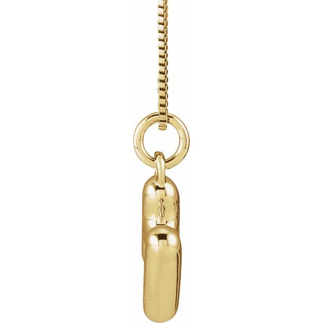 14K Yellow Gold Vermeil Bubble Initial H 18" Necklace