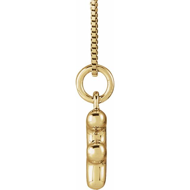 14K Yellow Gold Vermeil Bubble Initial F 18" Necklace