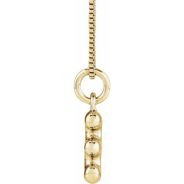 14K Yellow Gold Vermeil Bubble Initial E 18" Necklace