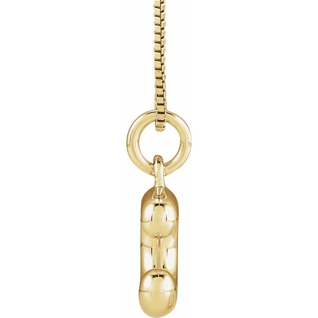 14K Yellow Gold Vermeil Bubble Initial C 18" Necklace