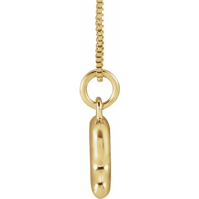 14K Yellow Gold Vermeil Bubble Initial R 18" Necklace