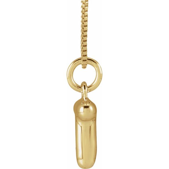 14K Yellow Gold Vermeil Bubble Initial T 18" Necklace