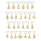 14K Yellow Gold Bubble Initial M 18" Necklace