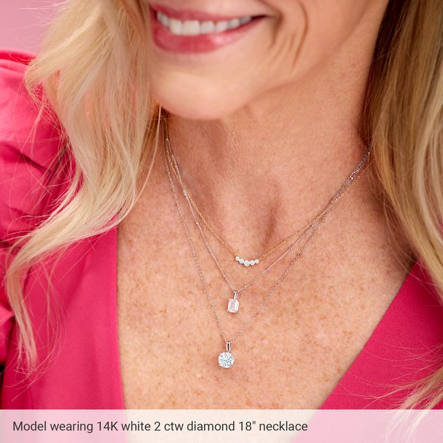 14K White Gold 1/2 CT Natural Diamond Pendant