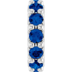 14K White Gold Natural Blue Sapphire Spacer Charm/Pendant