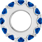 14K White Gold Natural Blue Sapphire Spacer Charm/Pendant