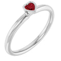 Sterling Silver Lab-Grown Ruby Stackable Ring