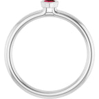 Sterling Silver Lab-Grown Ruby Stackable Ring