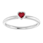 Sterling Silver Lab-Grown Ruby Stackable Ring