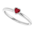 Sterling Silver Lab-Grown Ruby Stackable Ring
