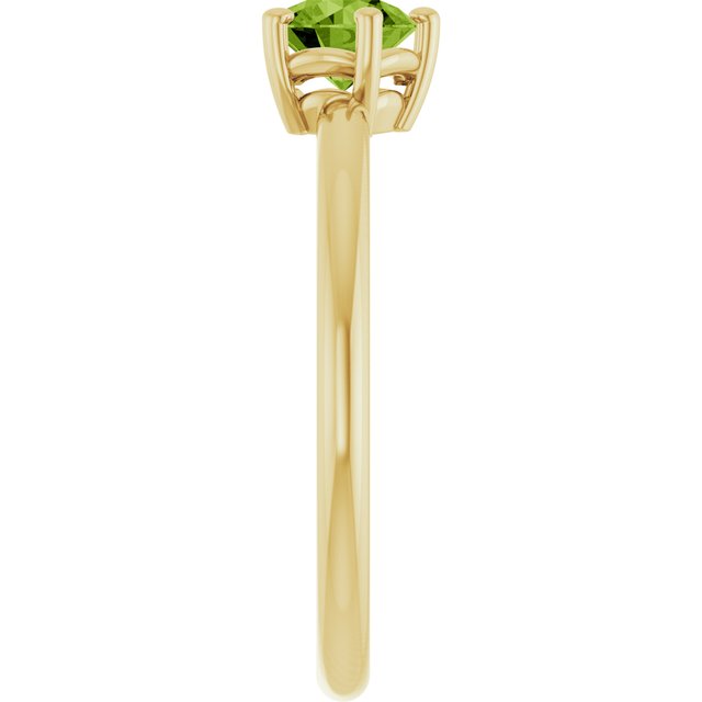 14K Yellow Gold Natural Peridot Solitaire Ring 