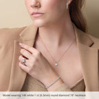 14K White Gold 1/2 CT Natural Diamond Pendant