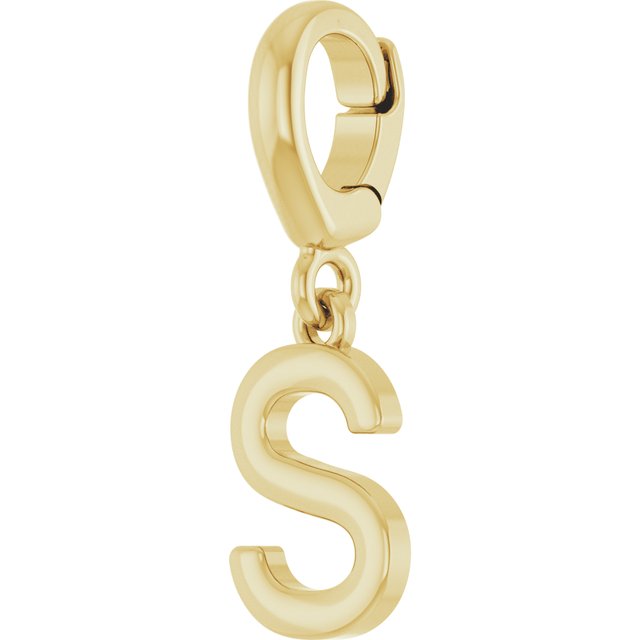 14K Yellow Gold Initial S Charm/Pendant