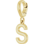 14K Yellow Gold Initial S Charm/Pendant