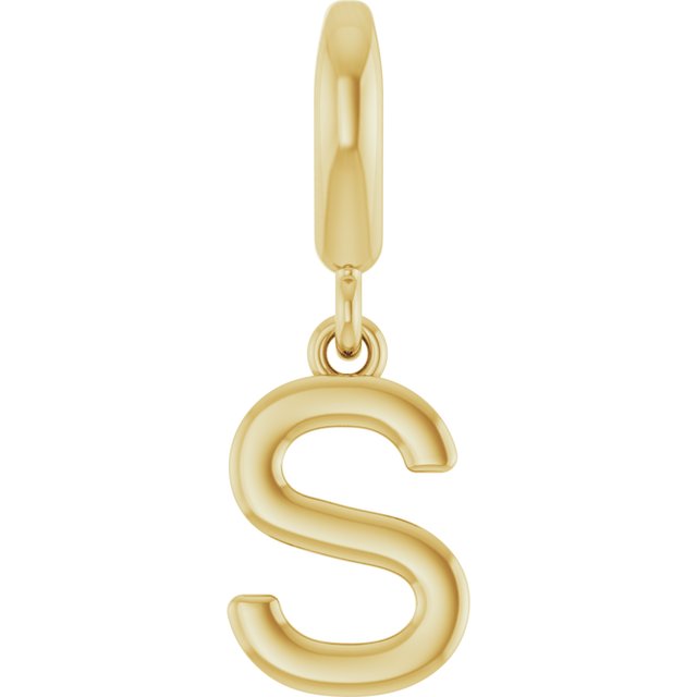 14K Yellow Gold Initial S Charm/Pendant
