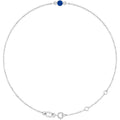 14K White Gold Natural Blue Sapphire Bezel-Set Solitaire 6 1/2-7 1/2" Bracelet