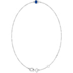 14K White Gold Natural Blue Sapphire Bezel-Set Solitaire 6 1/2-7 1/2" Bracelet