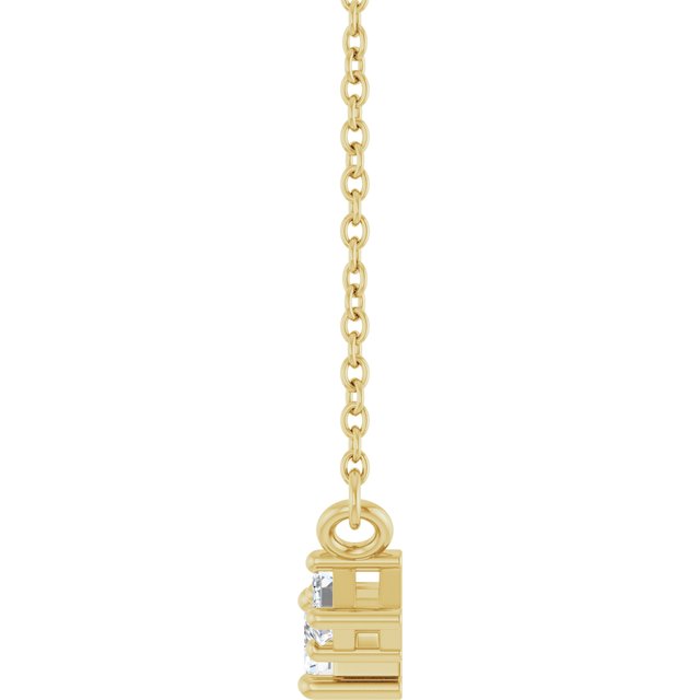 14K Yellow Gold 3/8 CTW Lab-Grown Diamond Three-Stone 18" Necklace