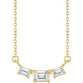 14K Yellow Gold 3/8 CTW Lab-Grown Diamond Three-Stone 18" Necklace