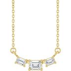 14K Yellow Gold 3/8 CTW Lab-Grown Diamond Three-Stone 18" Necklace