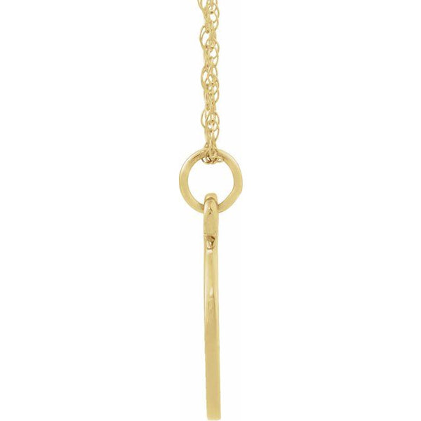 14K Yellow Gold Cross Disc 18"Necklace
