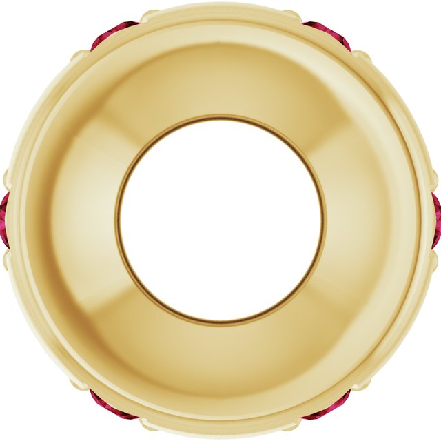 14K Yellow Gold Lab-Grown Ruby Stackable Family Space Charm/Pendant
