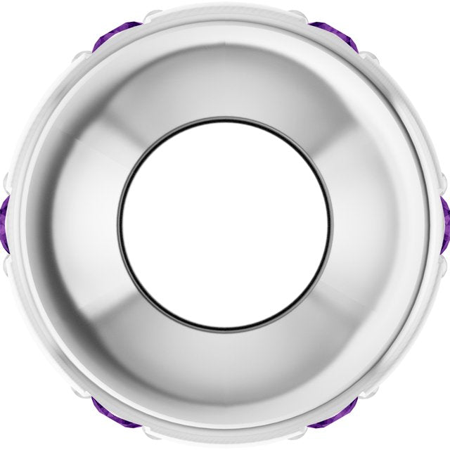 Sterling Silver Natural Amethyst Stackable Family Space Charm/Pendant