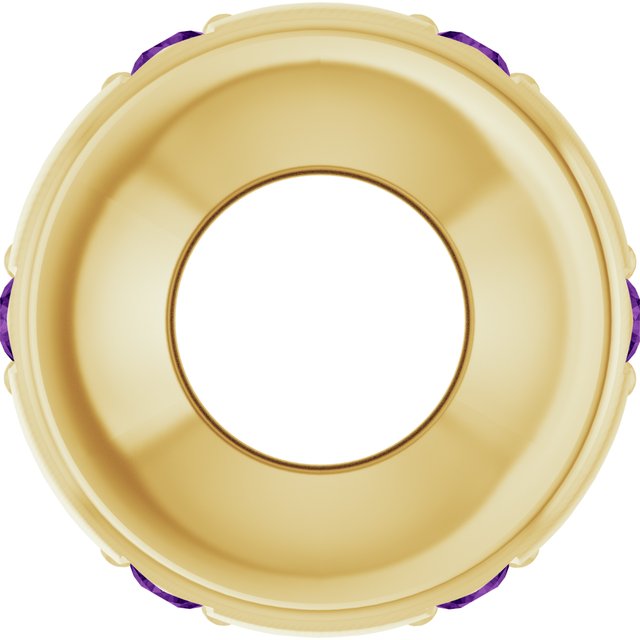 14K Yellow Gold Natural Amethyst Stackable Family Space Charm/Pendant