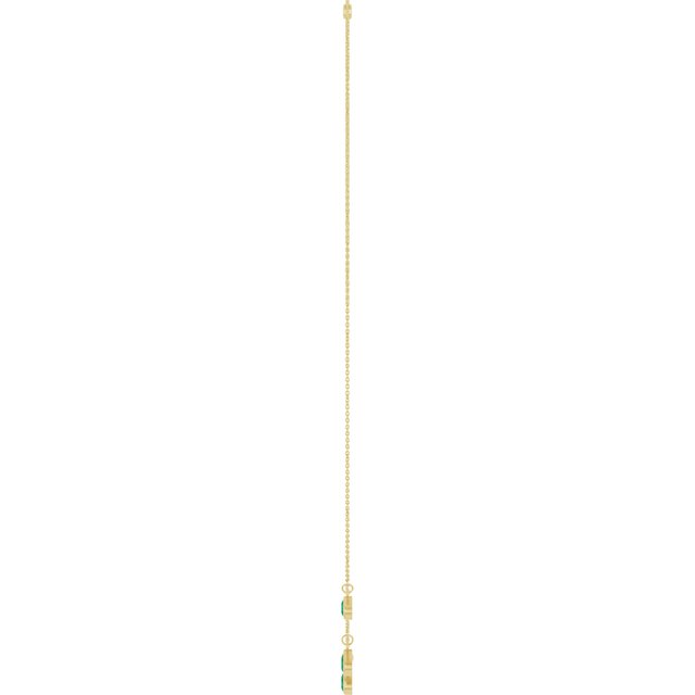 14K Yellow Gold Lab-Grown Emerald 5-Stone Station 16-18" Necklace