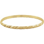 14K Yellow Gold-Filled 4.5 mm Twisted Bangle 8" Bracelet