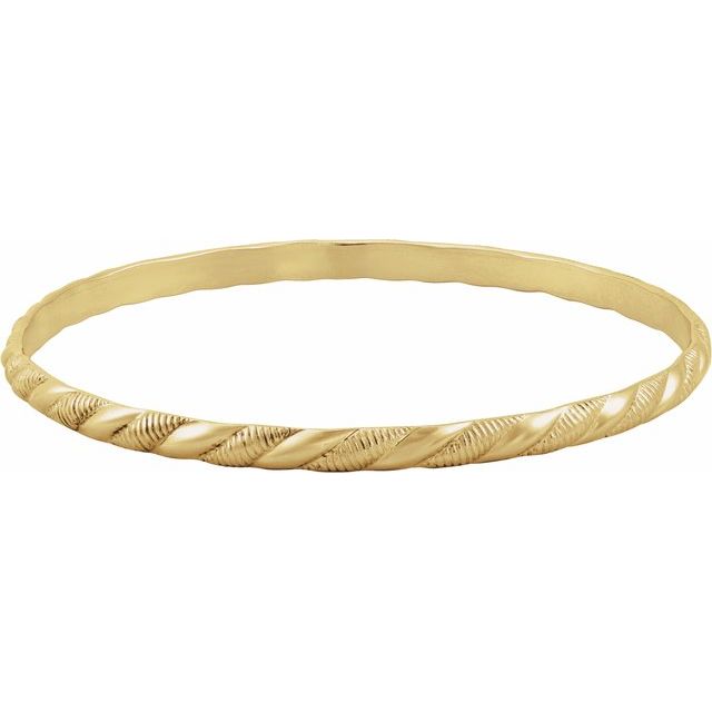 14K Yellow Gold-Filled 4.5 mm Twisted Bangle 8" Bracelet